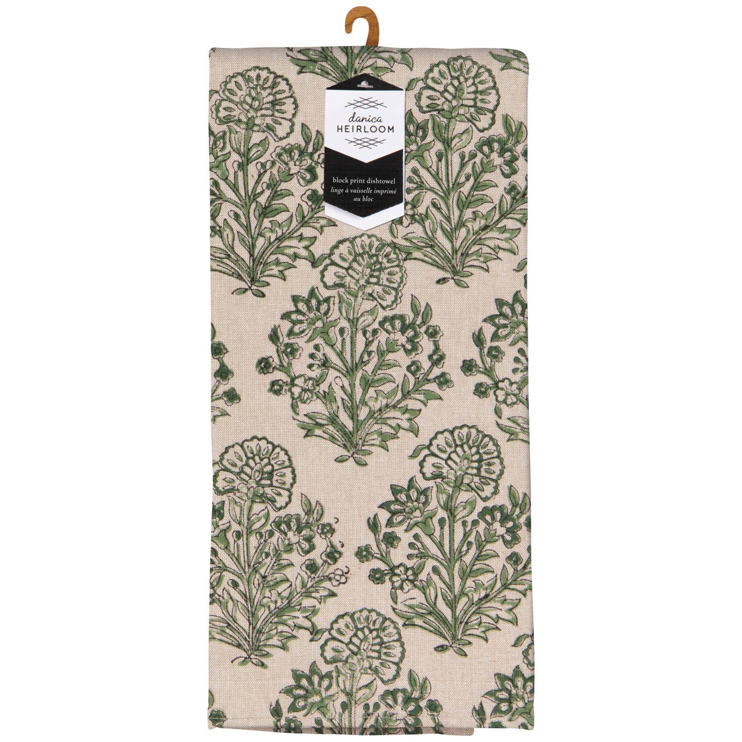 Viridian Block Print Dishtowel
