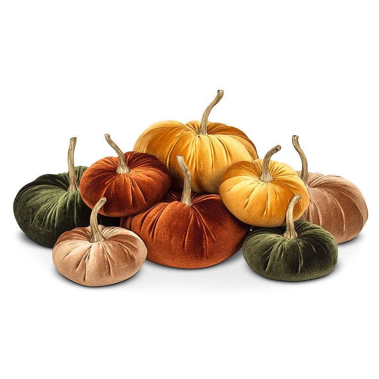 Velvet Pumpkin - 4 Assorted 10"D - Clearance: Large (10"D)