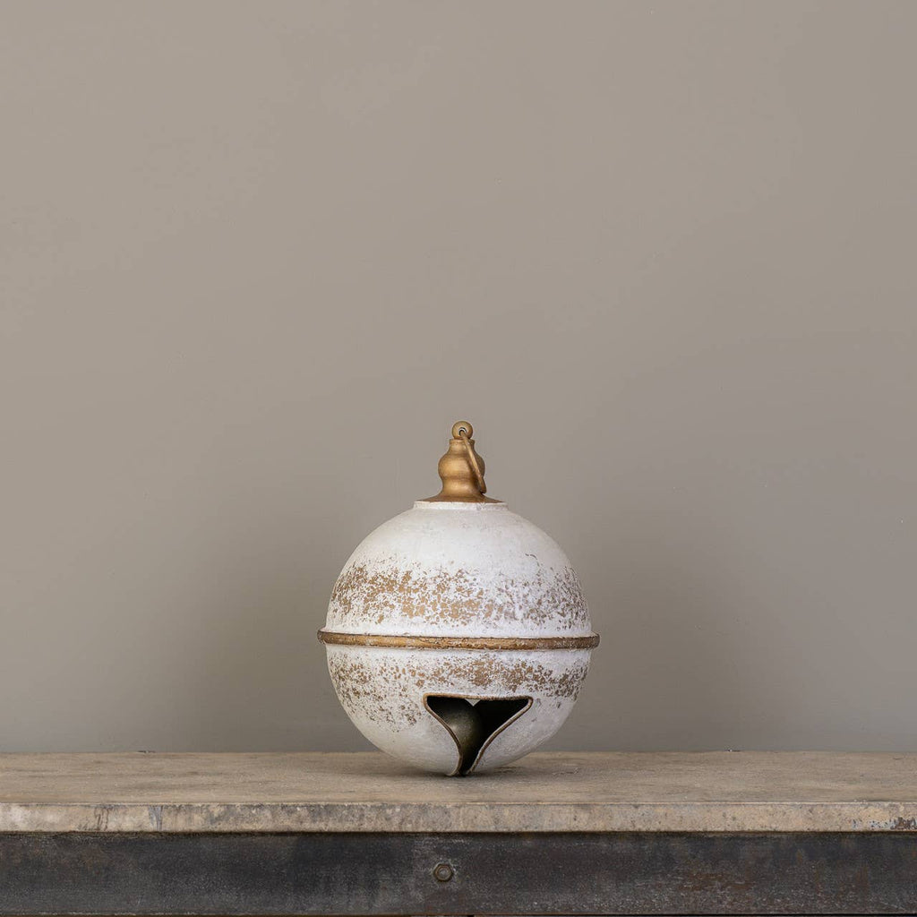 12.25" WHITE & GOLD SLEIGH BELL
