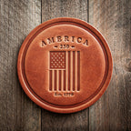 America 250th Anniversary Flag Leather Coaster