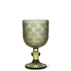 Daisy White Wine Glass-Olive-5.5"H(10oz)