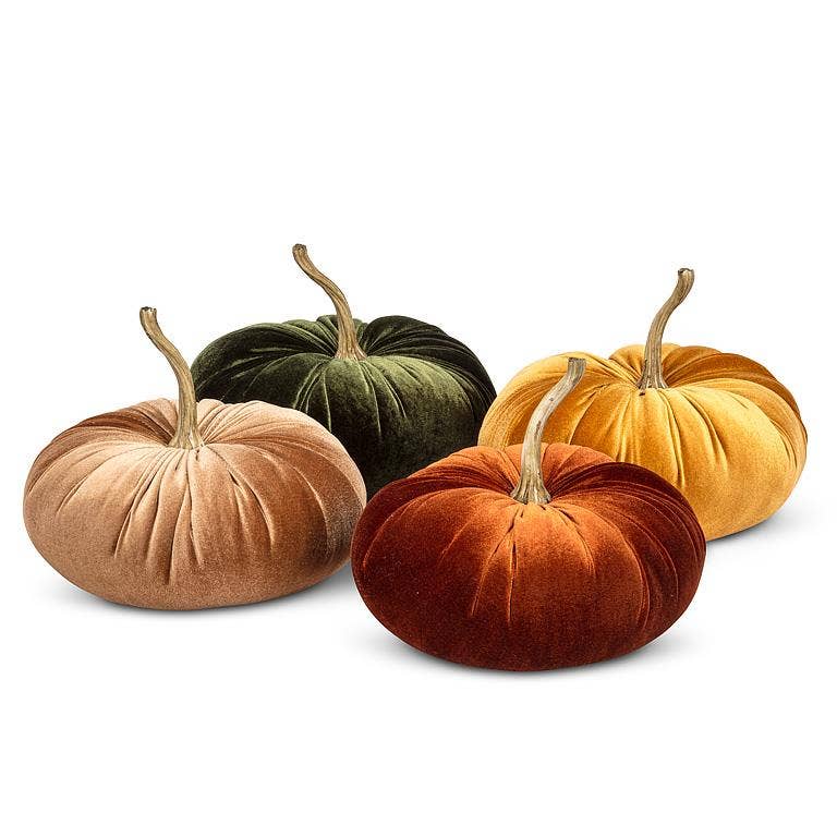 Velvet Pumpkin - 4 Assorted 10"D - Clearance: Large (10"D)