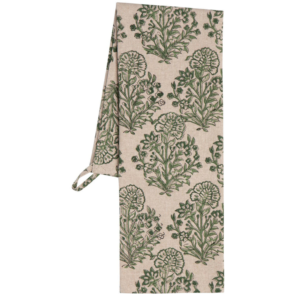 Viridian Block Print Dishtowel