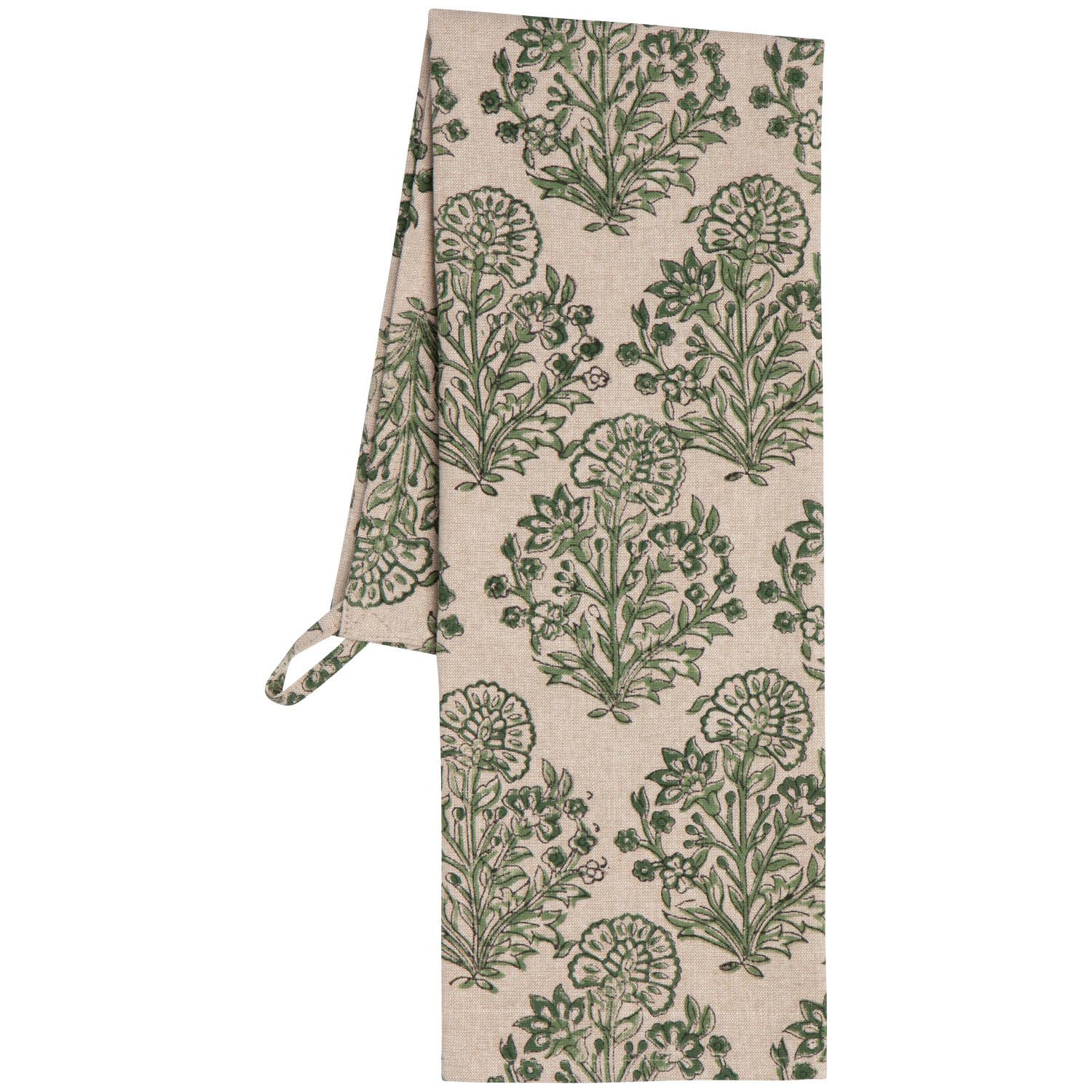 Viridian Block Print Dishtowel