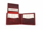 Men’s Full-Grain Crazy Leather Bifold Wallet with ID Window : Brown