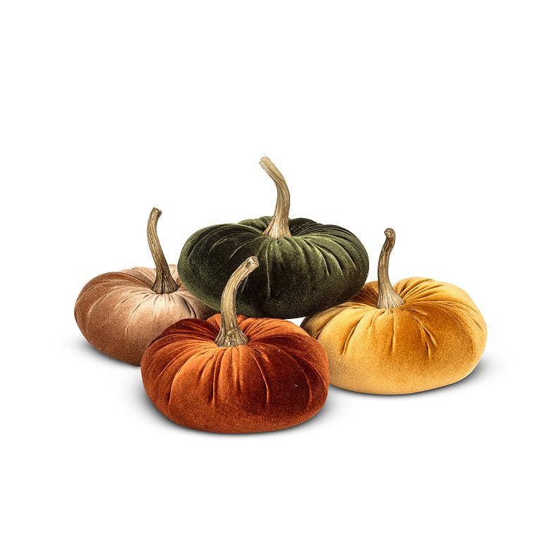 Velvet Pumpkin - 4 Assorted 10"D - Clearance: Small (7"D)