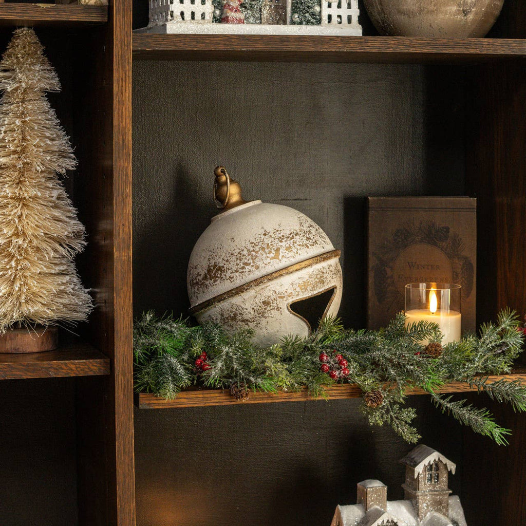 12.25" WHITE & GOLD SLEIGH BELL