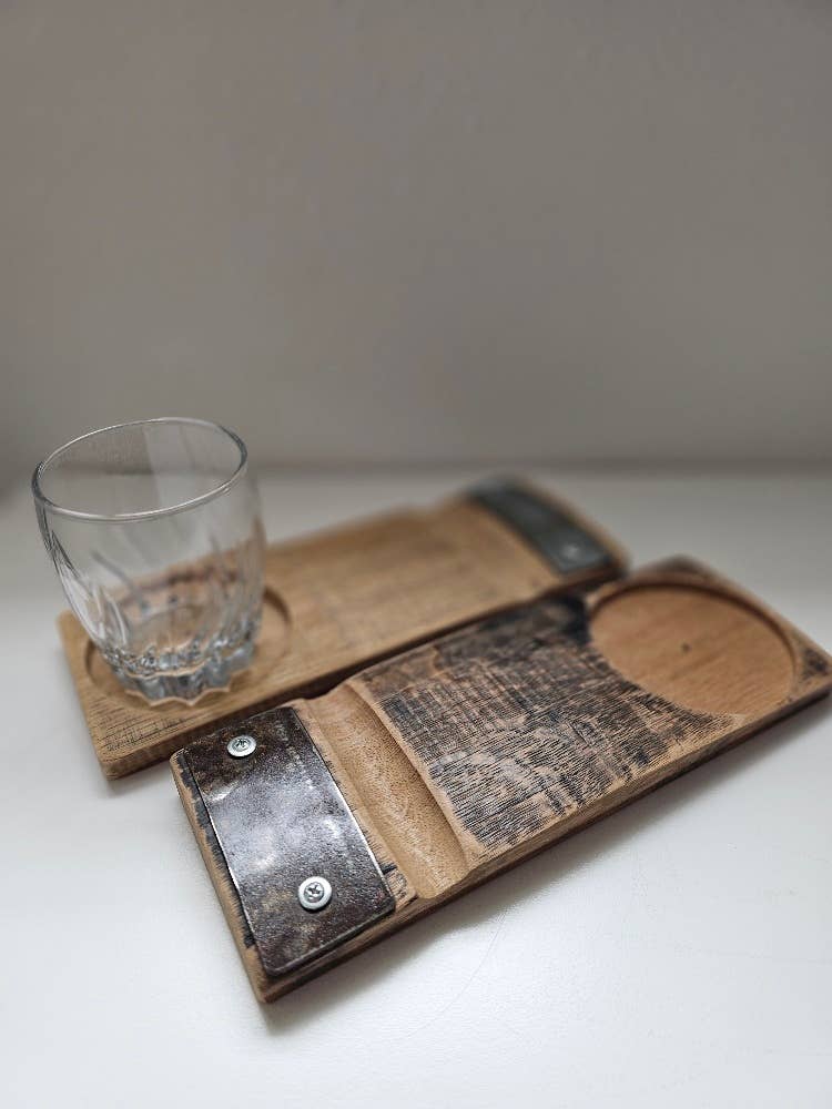 Whiskey Stave Cigar Tray: LIGHT