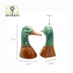 Fox Run Duck Decorative Bookend Set, Iron, 4.25”x2.9”x5.73"