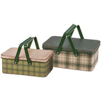 Green Tartan Bin Set