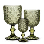 Daisy White Wine Glass-Olive-5.5"H(10oz)