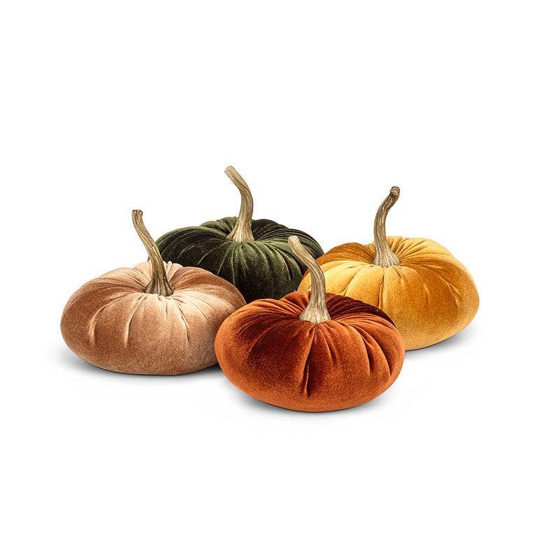 Velvet Pumpkin - 4 Assorted 10"D - Clearance: Small (7"D)