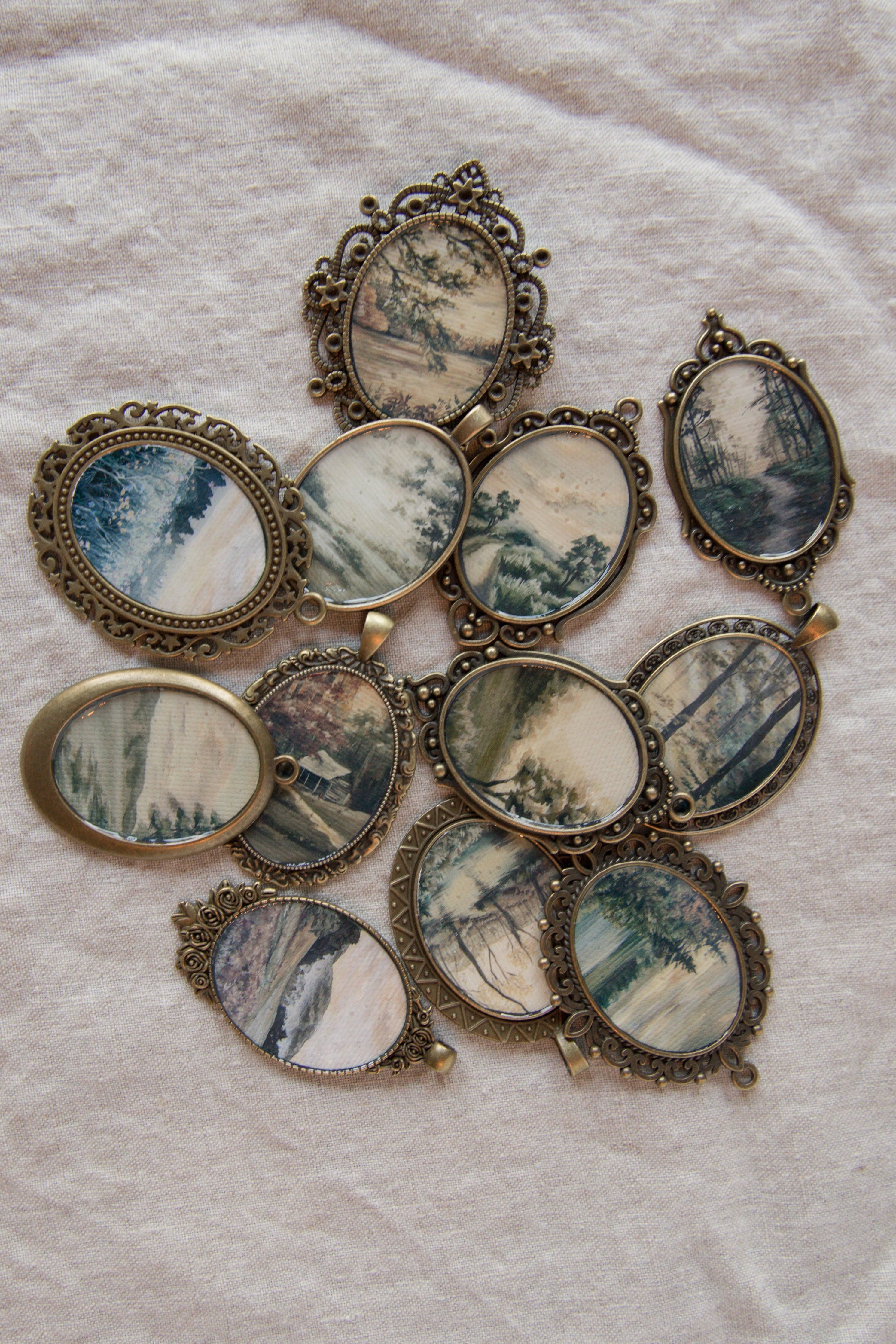 Landscape Antique Style Magnet Sets: Set of 5