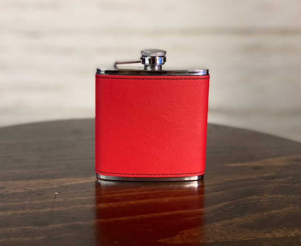 Deer - 6 oz Leatherette Wrapped Flask: Rawhide